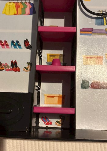 Çocuklar için Pembe Oyuncak Gardırop Seti - Görsel 15