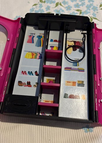 Çocuklar için Pembe Oyuncak Gardırop Seti - Görsel 7