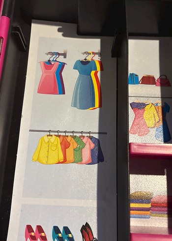 Çocuklar için Pembe Oyuncak Gardırop Seti - Görsel 13