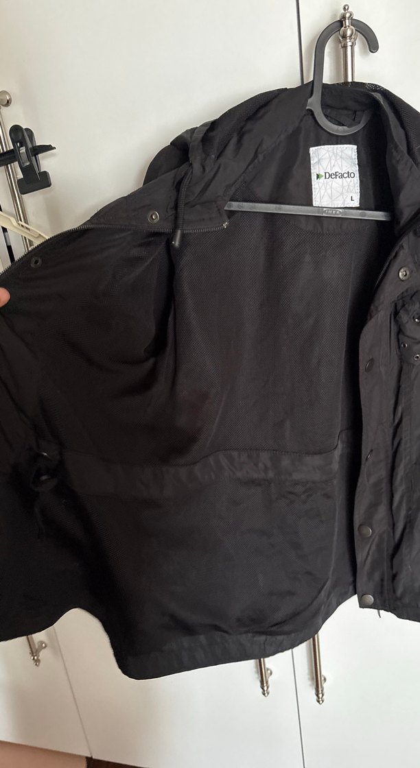 Kadın Siyah Midi Kemerli Street Wear  yağmurluk - Görsel 3