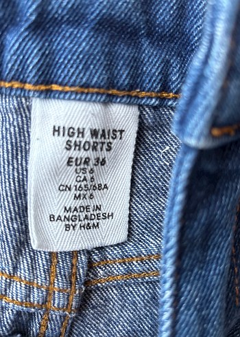 Kadın Mavi Düğmeli Mini Kot Şort - Görsel 3