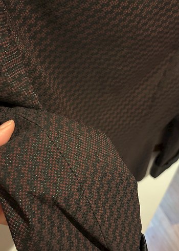 Kahverengi Düğmeli Kadın Blazer Ceket - Görsel 9