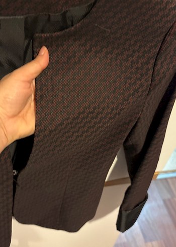 Kahverengi Düğmeli Kadın Blazer Ceket - Görsel 4