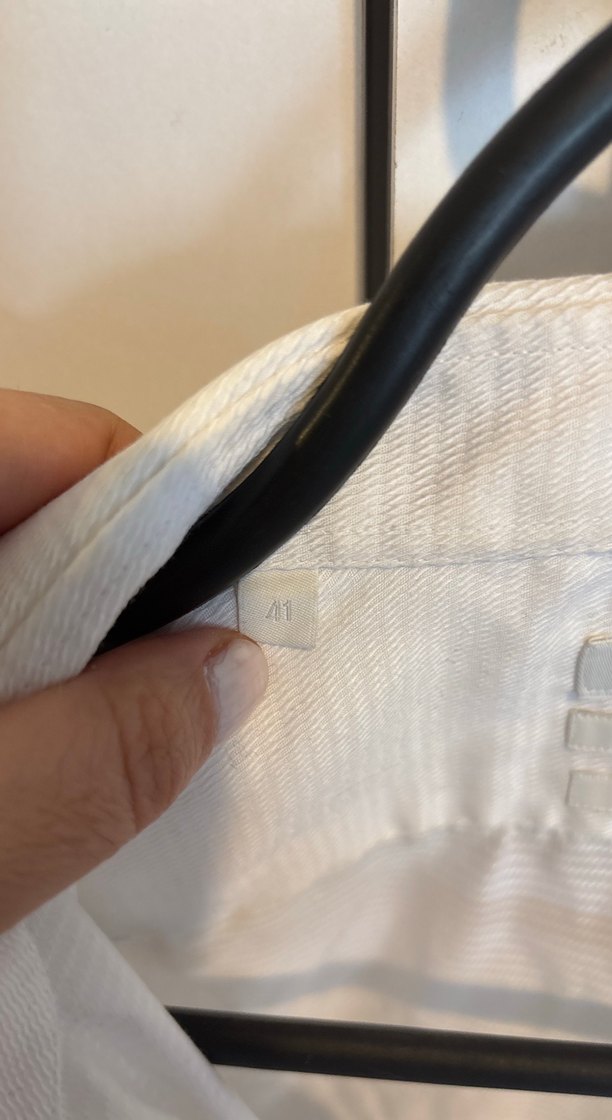 Beyaz Keten Erkek Gömlek, Uzun Kollu, Düğmeli - Görsel 5