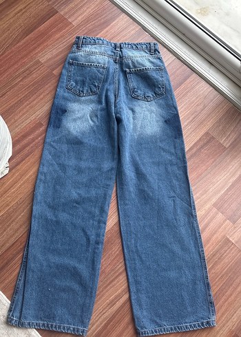 Kadın Mavi Rahat Kesim Denim Pantolon - Görsel 6