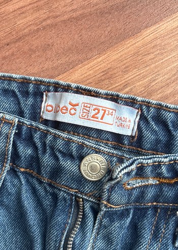 Kadın Mavi Rahat Kesim Denim Pantolon - Görsel 3