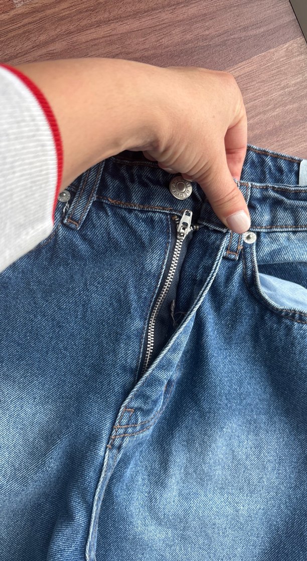 Kadın Mavi Rahat Kesim Denim Pantolon - Görsel 5