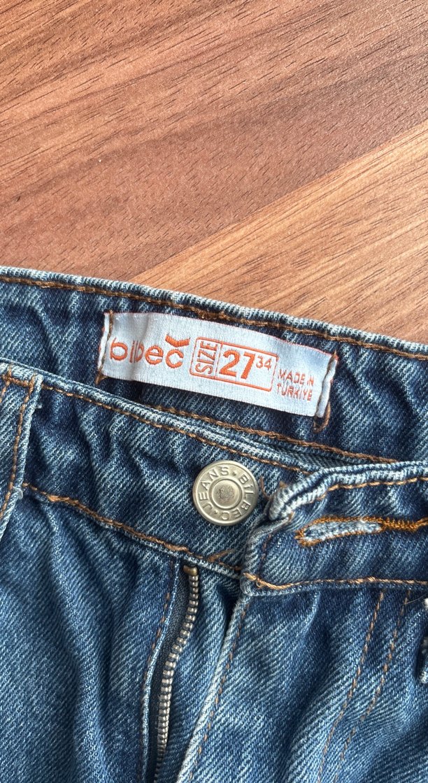 Kadın Mavi Rahat Kesim Denim Pantolon - Görsel 3