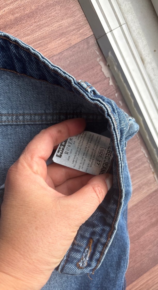 Kadın Mavi Rahat Kesim Denim Pantolon - Görsel 4