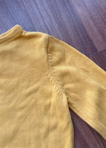 Kız Çocuk Sarı Düğmeli Sweatshirt - Görsel 4