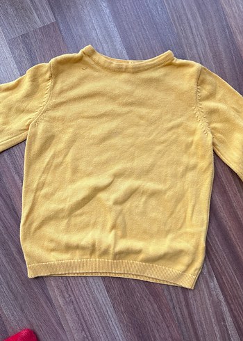 Kız Çocuk Sarı Düğmeli Sweatshirt - Görsel 2