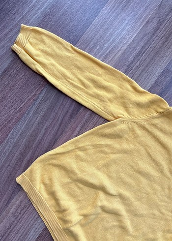 Kız Çocuk Sarı Düğmeli Sweatshirt - Görsel 3