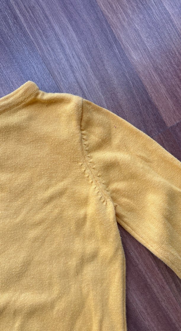 Kız Çocuk Sarı Düğmeli Sweatshirt - Görsel 4