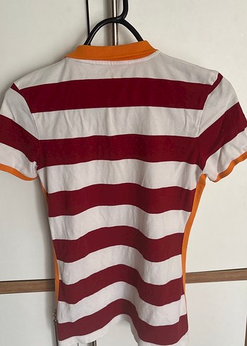 Bordo Çizgili Düğmeli Polo Yaka Tişört - Görsel 7