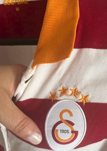 Bordo Çizgili Düğmeli Polo Yaka Tişört - Görsel 4