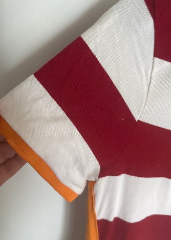 Bordo Çizgili Düğmeli Polo Yaka Tişört - Görsel 6