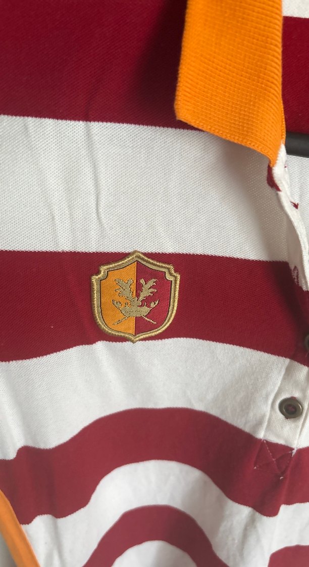 Bordo Çizgili Düğmeli Polo Yaka Tişört - Görsel 5