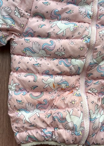 Kız Çocuk Kapüşonlu Unicorn Mont - Görsel 3