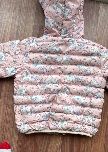Kız Çocuk Kapüşonlu Unicorn Mont - Görsel 11