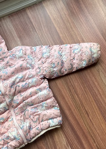 Kız Çocuk Kapüşonlu Unicorn Mont - Görsel 5