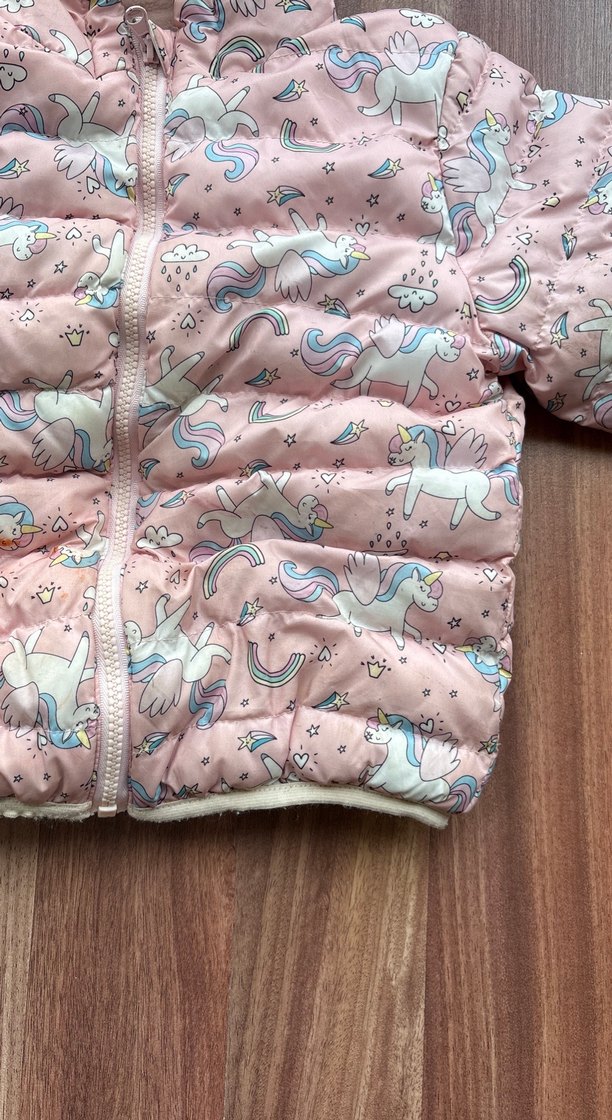 Kız Çocuk Kapüşonlu Unicorn Mont - Görsel 4