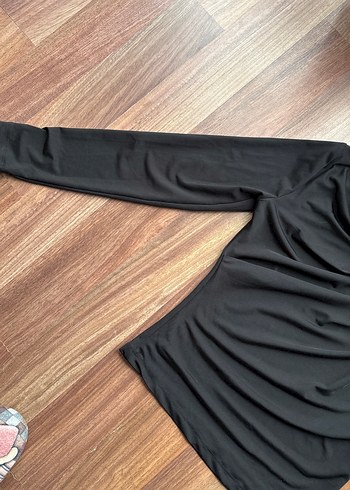 Siyah Drapeli Kadın Bluz - Görsel 2