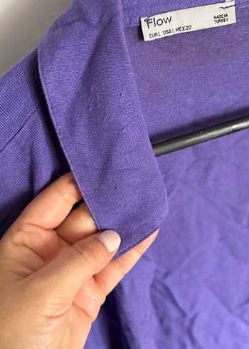 Mor Keten Kadın Gömlek - Görsel 5