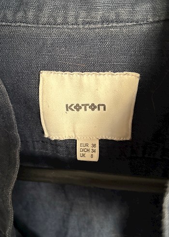 Lacivert Düğmeli Midi Denim Kadın Ceket - Görsel 2