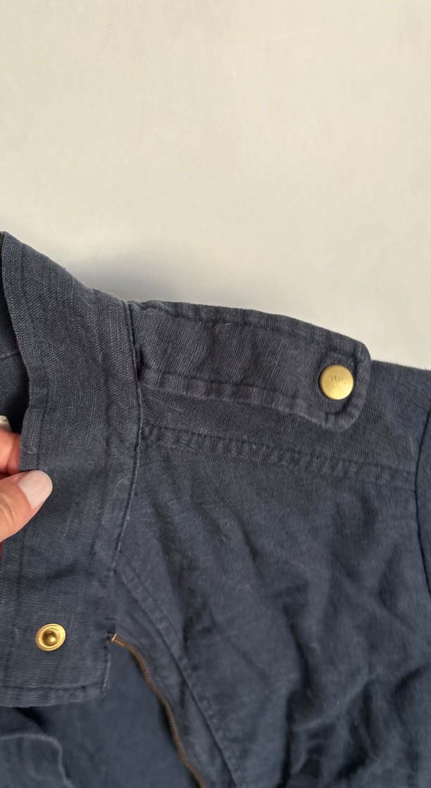 Lacivert Düğmeli Midi Denim Kadın Ceket - Görsel 5