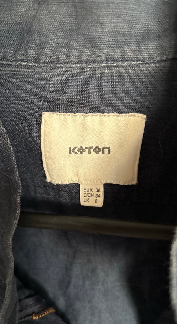 Lacivert Düğmeli Midi Denim Kadın Ceket - Görsel 2