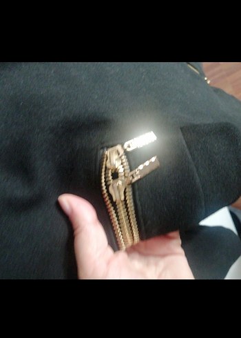 Siyah Süet Uzun Kadın Kaban - Görsel 2