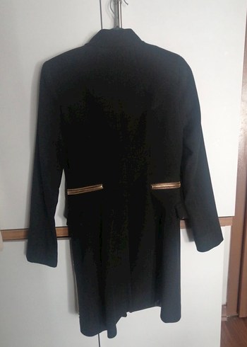 Siyah Süet Uzun Kadın Kaban - Görsel 5