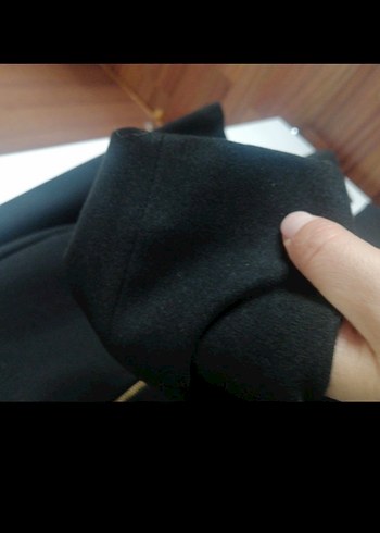 Siyah Süet Uzun Kadın Kaban - Görsel 4