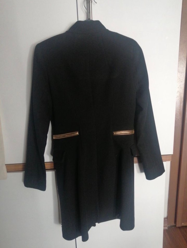 Siyah Süet Uzun Kadın Kaban - Görsel 5