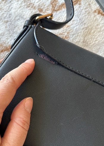 Tokalı Siyah Deri Kadın Omuz Çantası - Görsel 5