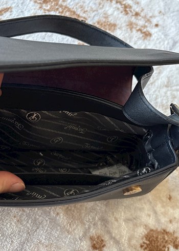 Tokalı Siyah Deri Kadın Omuz Çantası - Görsel 7