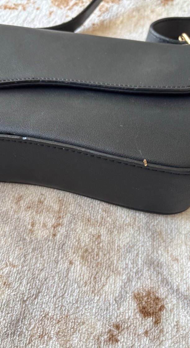 Tokalı Siyah Deri Kadın Omuz Çantası - Görsel 2