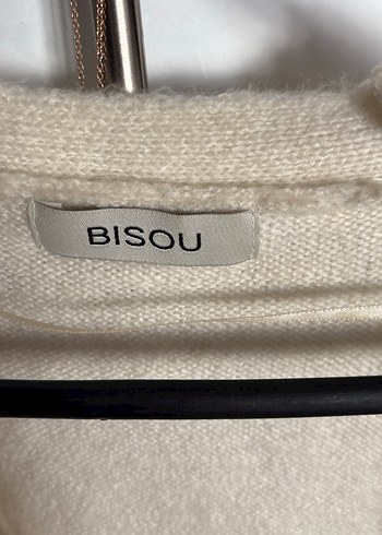 Nakışlı Kiraz Desenli Beyaz Triko Hırka - Görsel 4