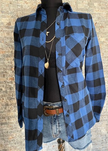 Grunge Mavi Oduncu Gömlek - Görsel 2