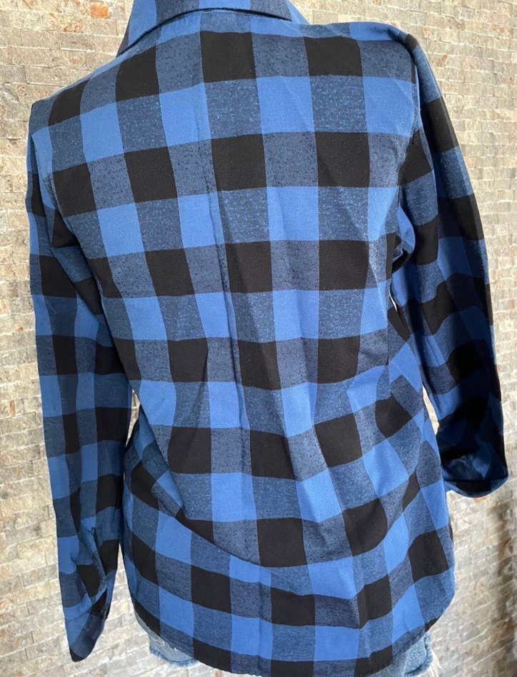 Grunge Mavi Oduncu Gömlek - Görsel 3