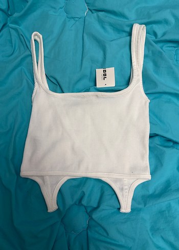 Pamuklu Askılı Beyaz Crop - Görsel 2