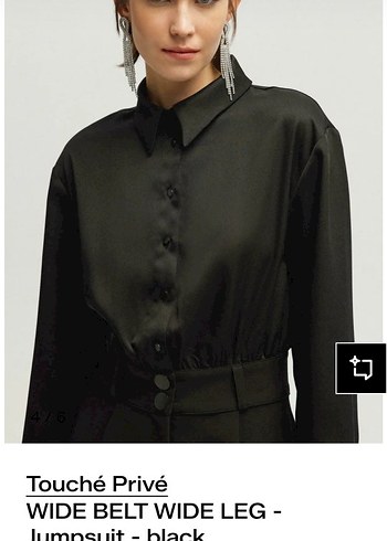 Siyah Kadın Midi Uzun Kollu Tulum - Görsel 4