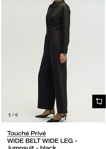 Siyah Kadın Midi Uzun Kollu Tulum - Görsel 5