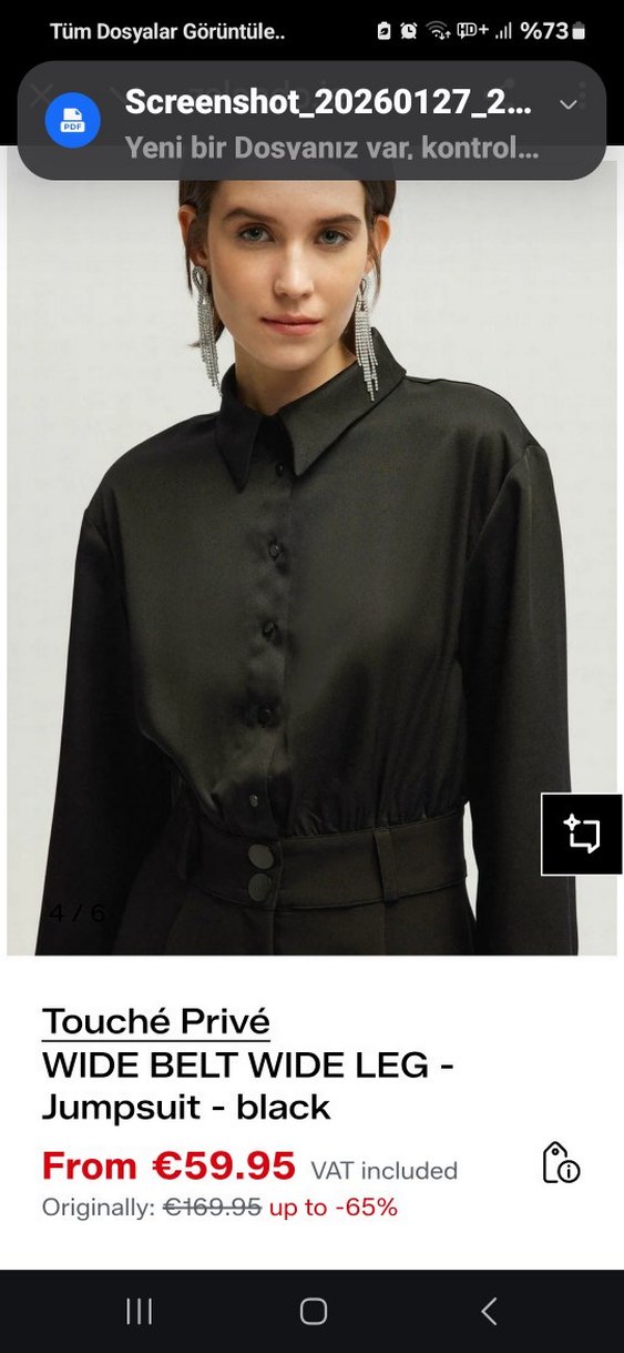 Siyah Kadın Midi Uzun Kollu Tulum - Görsel 4