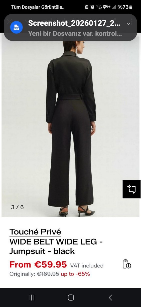 Siyah Kadın Midi Uzun Kollu Tulum - Görsel 3