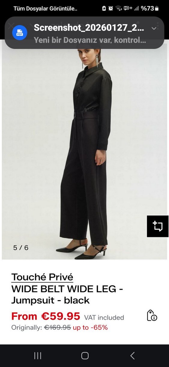 Siyah Kadın Midi Uzun Kollu Tulum - Görsel 5