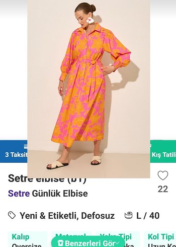 Pembe Sarı Desenli Uzun Bohem Elbise - Görsel 4