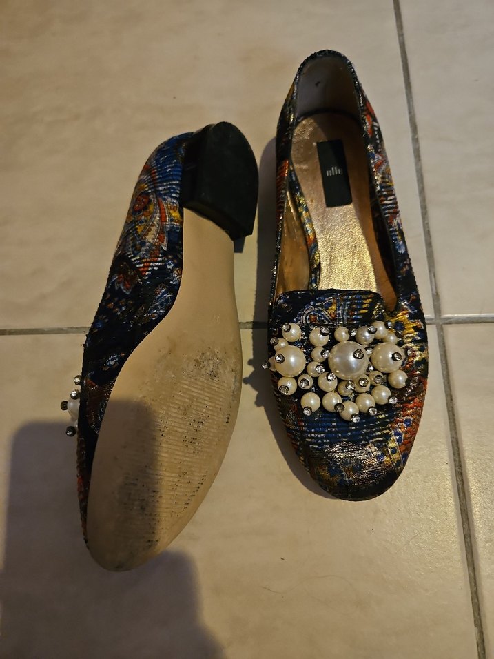 ELLE MARKA.Boncuk Detaylı Çok Renkli Kadın Topuklu Babet - Görsel 3