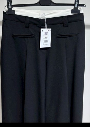 Siyah Kemerli Kadın Kumaş Pantolon - Görsel 3