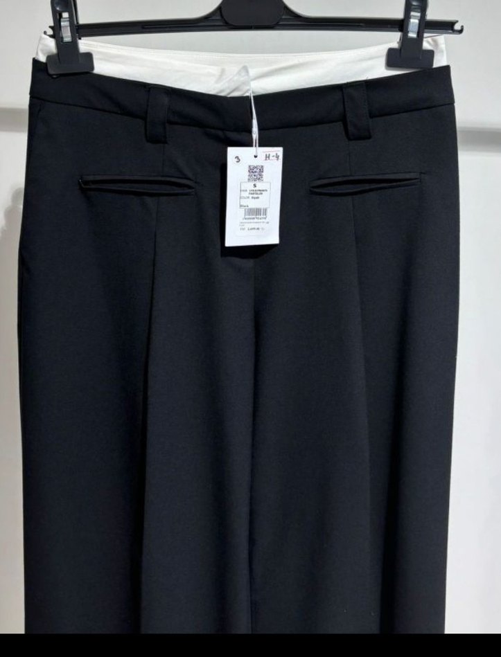 Siyah Kemerli Kadın Kumaş Pantolon - Görsel 3